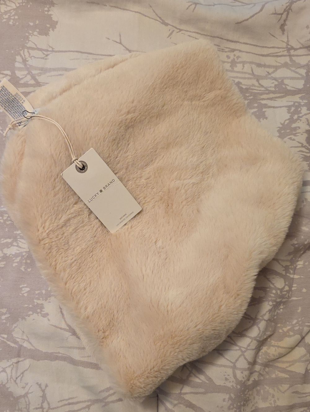 Lucky Brand Soft Cream Faux Fur, Infinity Scarf